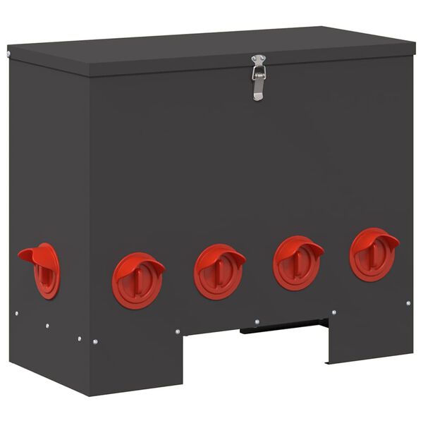 vidaXL H&uuml;hnerf&uuml;tterer Schwarz 60,5 x 29 x 51 cm Kaltgewalzter Stahl