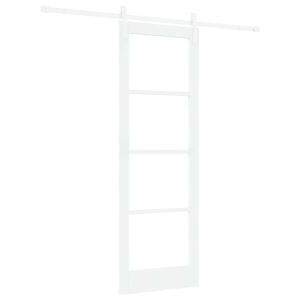 vidaXL Schiebet&uuml;r ORKDAL Wei&szlig; 73,5 x 211 cm Massivholz Kiefer und Glas