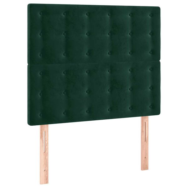 vidaXL LED Kopfteil Dunkelgr&uuml;n 90x5x118/128 cm Samt