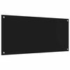 vidaXL Küchenrückwand 2 pcs Schwarz 110 x 50 cm Gehärtetes Glas