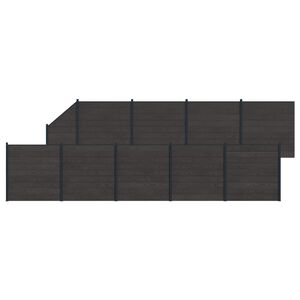 vidaXL zaunset 10 stk. 1657 x 186 cm WPC und Aluminium Schwarz