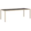 vidaXL 9-tlg. Garten-Essgruppe mit Kissen Beige Poly Rattan Glas