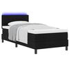 vidaXL Boxspringbett mit Matratze mit LED Schwarz 90 x 190 cm Stoff