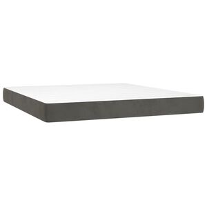 vidaXL Taschenfederkernmatratze Mittel Dunkelgrau 193x203x20 cm Samt