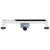 vidaXL Duschabfluss mit Glash&uuml;lle und 360&deg; Siphon Schwarz 50 cm