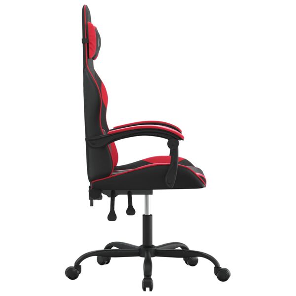 vidaXL Gaming-Stuhl Drehbar Schwarz und Rot Kunstleder