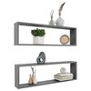 vidaXL W&uuml;rfelregale 2 Stk. Hochglanz-Grau 100x15x30 cm Holzwerkstoff