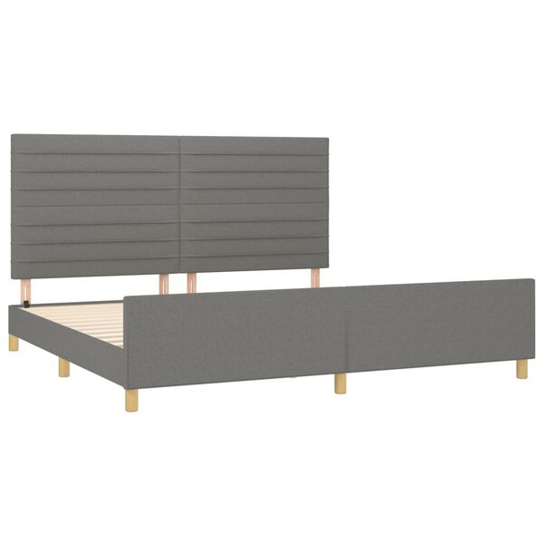 vidaXL Bettgestell ohne Matratze Dunkelgrau 200x200 cm Stoff
