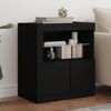 vidaXL Sideboard mit LED-Leuchten Schwarz 60,5x37x67 cm