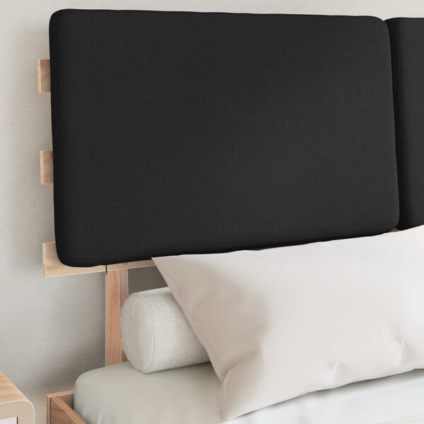 vidaXL Bettgestell mit gepolstertem Kopfteil Schwarz 140 x 200 cm