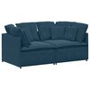 vidaXL Modulares Sofa mit Kissen Samt Blau