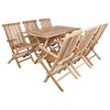 vidaXL Gartenm&ouml;bel Set 7 Stk. Natur Massivholz Teak