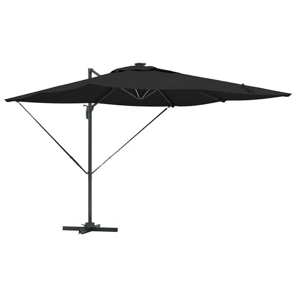 vidaXL Sonnenschirm Schwarz 286 x 284 x 270 cm Aluminium und Polyester