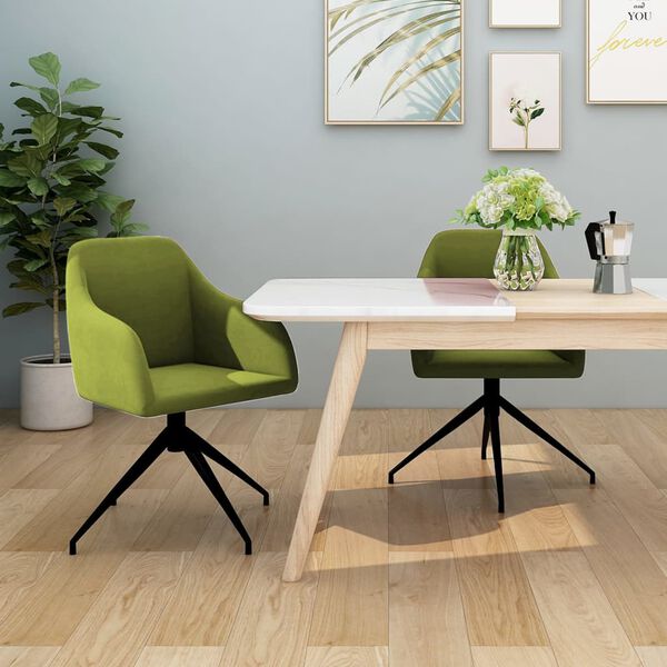 vidaXL Esszimmerst&uuml;hle 2 Stk. Hellgr&uuml;n Samt