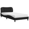 vidaXL Bett mit Matratze "Hvar" Schwarz 100x200 cm Kunstleder