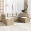 vidaXL Gartensofa-set mit Speicher 6 pcs Beige und Creme Poly Rattan