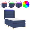 vidaXL Boxspringbett mit Matratze & LED Blau 80x200 cm Stoff