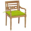 vidaXL Batavia-St&uuml;hle 2 Stk. mit Hellgr&uuml;nen Kissen Teak Massivholz
