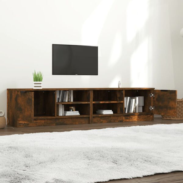 vidaXL TV-Schr&auml;nke 2 Stk. R&auml;uchereiche 80x35x36,5 cm Holzwerkstoff