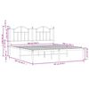 vidaXL Bettgestell mit Kopfteil Metall Schwarz 180x200 cm