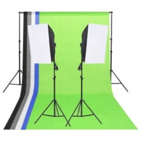 vidaXL Fotostudio-Set mit Beleuchtung, Hintergrund und Reflektor