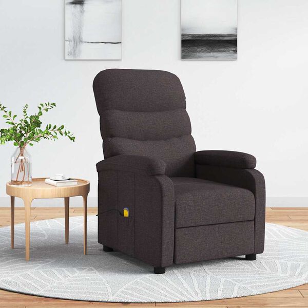 vidaXL Massagesessel Dunkelbraun Stoff