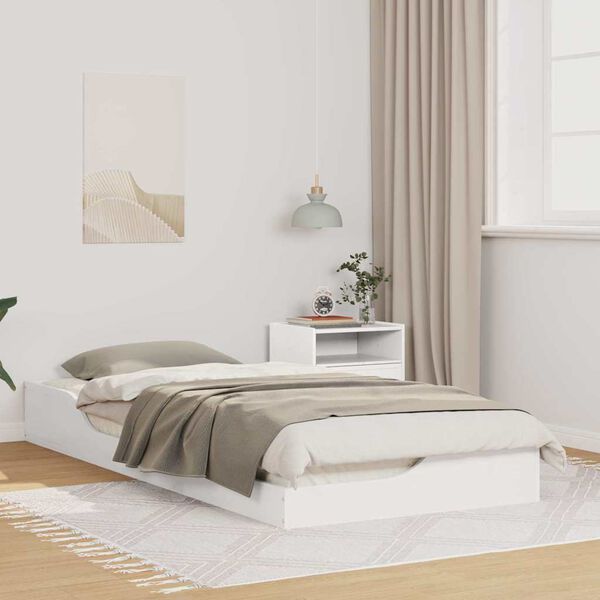 vidaXL Bettrahmen Wei&szlig; 100 x 210 cm Massives Kiefernholz