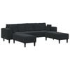 vidaXL Sofa 3 Stk. Schwarz Samt