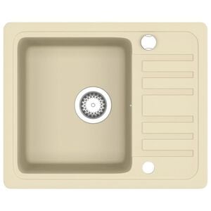 vidaXL Granitsp&uuml;le Einzelbecken Beige