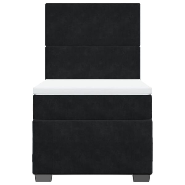 vidaXL Boxspringbett mit Matratze Schwarz 80x200 cm Samt