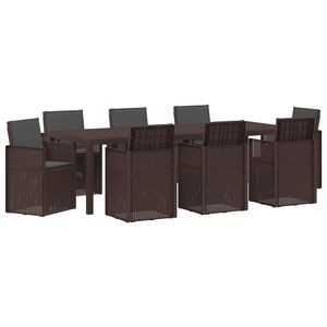 vidaXL Garten Essgruppe 9 stk. Braun und Anthrazit PP