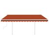 vidaXL Markise Manuell Einziehbar mit LED 4,5x3,5 m Orange & Braun