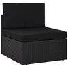 vidaXL 14-tlg. Garten-Lounge-Set mit Kissen Schwarz Poly Rattan