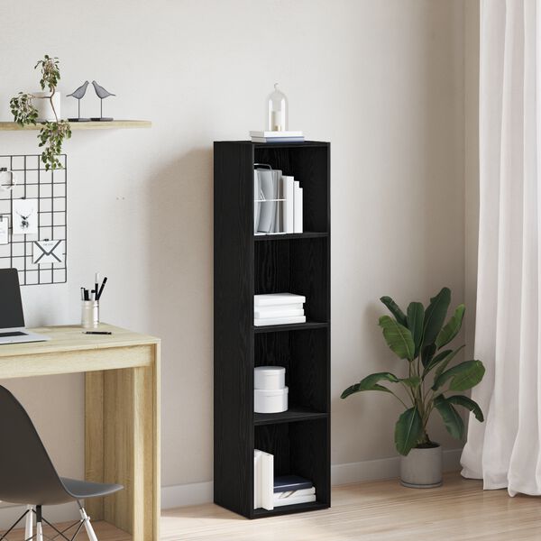 vidaXL | B&uuml;cherregal | Schwarz Eichen-Optik 36 x 30 x 143 cm Holzwerkstoff