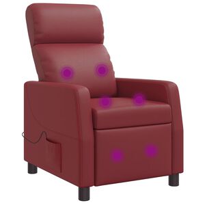 vidaXL Massage Relaxsessel Weinrot Kunstleder
