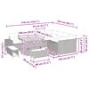 vidaXL Gartensofa-set mit Kissen 12 pcs Schwarz Poly-Rattan