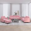 vidaXL 4-tlg. Sofagarnitur mit Kissen Rosa Samt