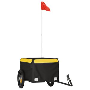 vidaXL Fahrradanh&auml;nger Schwarz und Gelb 30 kg Eisen