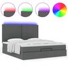 vidaXL Ottoman-Bett mit Matratze & LEDs Dunkelgrau 160x200 cm Stoff