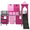 vidaXL Kinderloftbett Schwarz und Pink 107 x 200 cm Metall