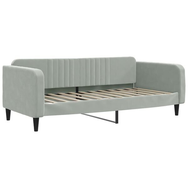 vidaXL Tagesbett Hellgrau 90x200 cm Samt