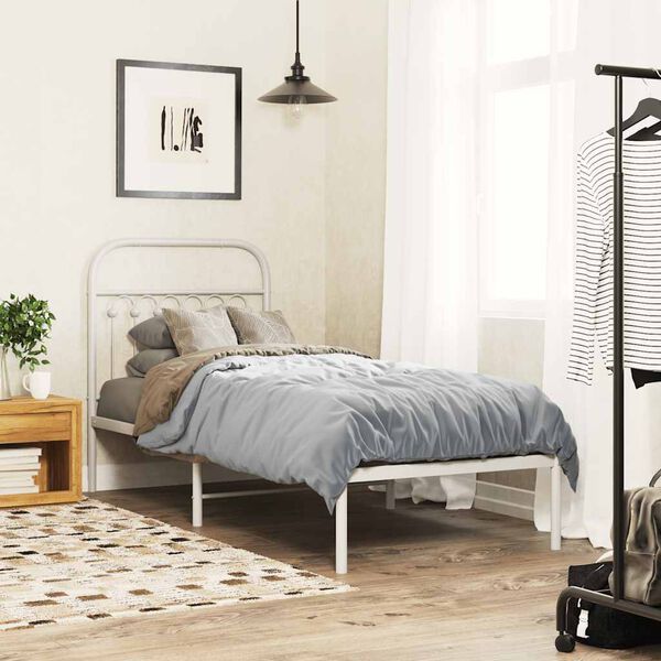 vidaXL Ersatz-Kopfteil Metall Wei&szlig; 75 cm