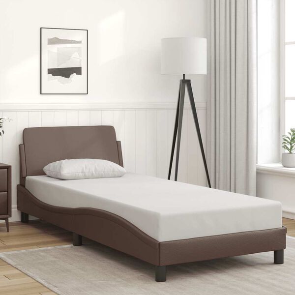 vidaXL Bettgestell "Dover" Braun 90x190 cm Kunstleder