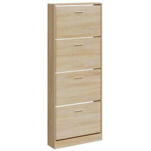 vidaXL Schuhschrank Eichen-Optik 59x17x150 cm Holzwerkstoff