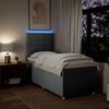 vidaXL Boxspringbett mit Matratze Hellgrau 90x200 cm Stoff