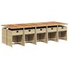 vidaXL 11-tlg. Garten-Essgruppe mit Kissen Beige Poly Rattan