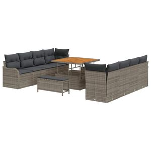 vidaXL Garten-Sofa-Set 11 stk. 10-Sitzer Grau