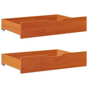 vidaXL Bettschubladen 2 Stk. Wachsbraun 80x55x17 cm Massivholz Kiefer