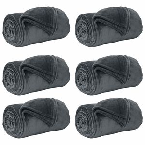 vidaXL Wohndecken 6 stk. Dunkelgrau 150 x 200 cm 4.68 kg Fleece
