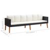 vidaXL 5-tlg. Garten-Lounge-Set mit Auflagen Poly Rattan Schwarz